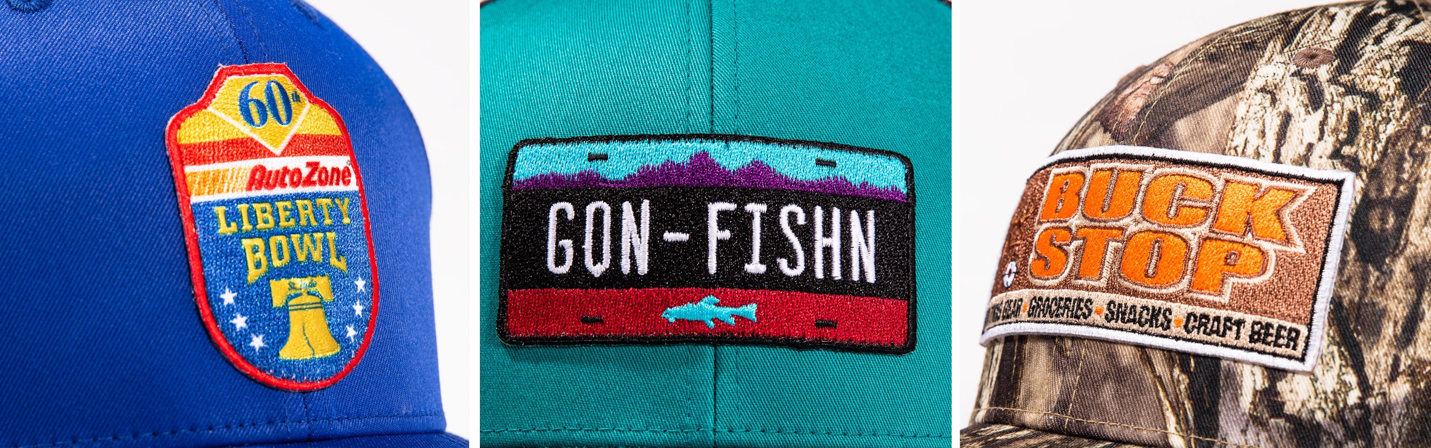 Pacific Headwear embroidered patch examples